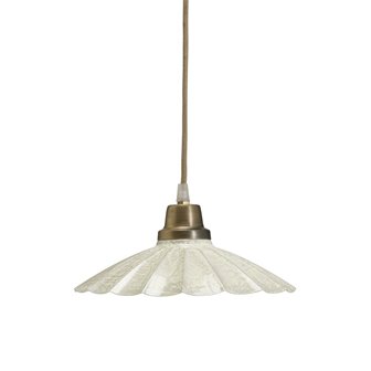Metalowa lampa wisząca vintage Ester biała 24cm